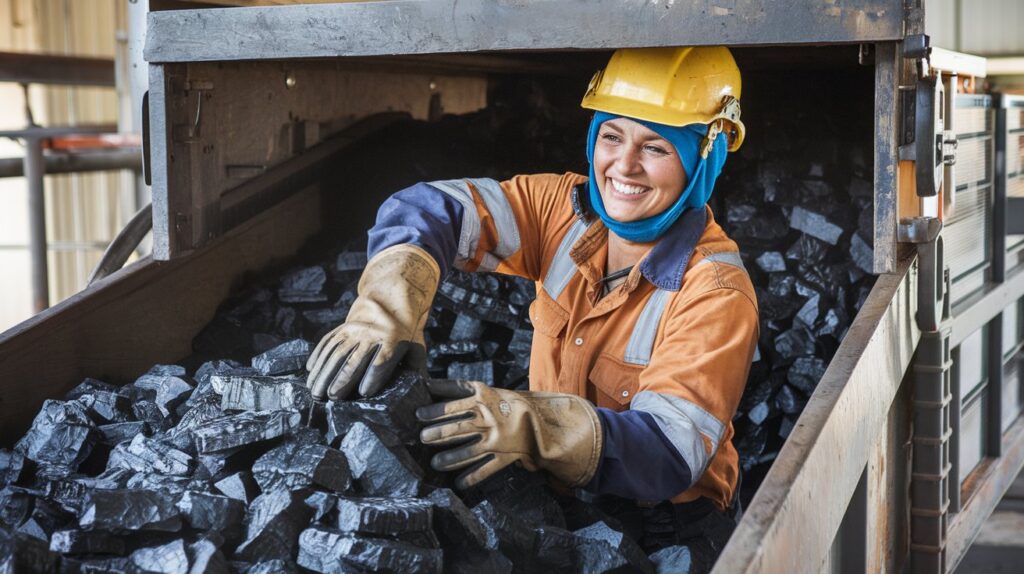 a-photo-of-a-cheerful-worker-packing-coal-into-a-m-_wAvEcogRmOzhtnFYVSOHQ-gNl8DwCsR_--bfYYZC3jZg